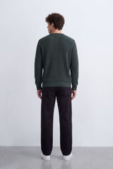 Men's Tomato Store Ribbed Knit Pullover V-Neck Clean Textured Finish
