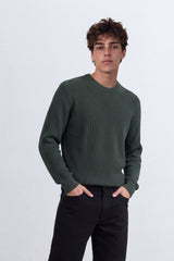 Men's Tomato Store Ribbed Knit Pullover V-Neck Clean Textured Finish
