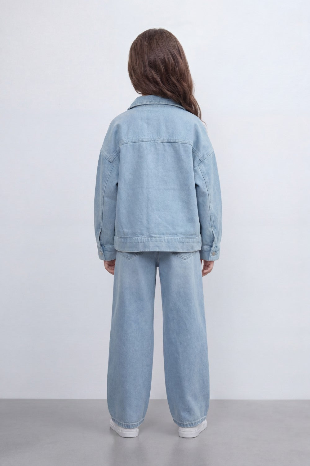 Girl's Tomato Store Vintage Washed Denim Oversize With Garment Dyed De