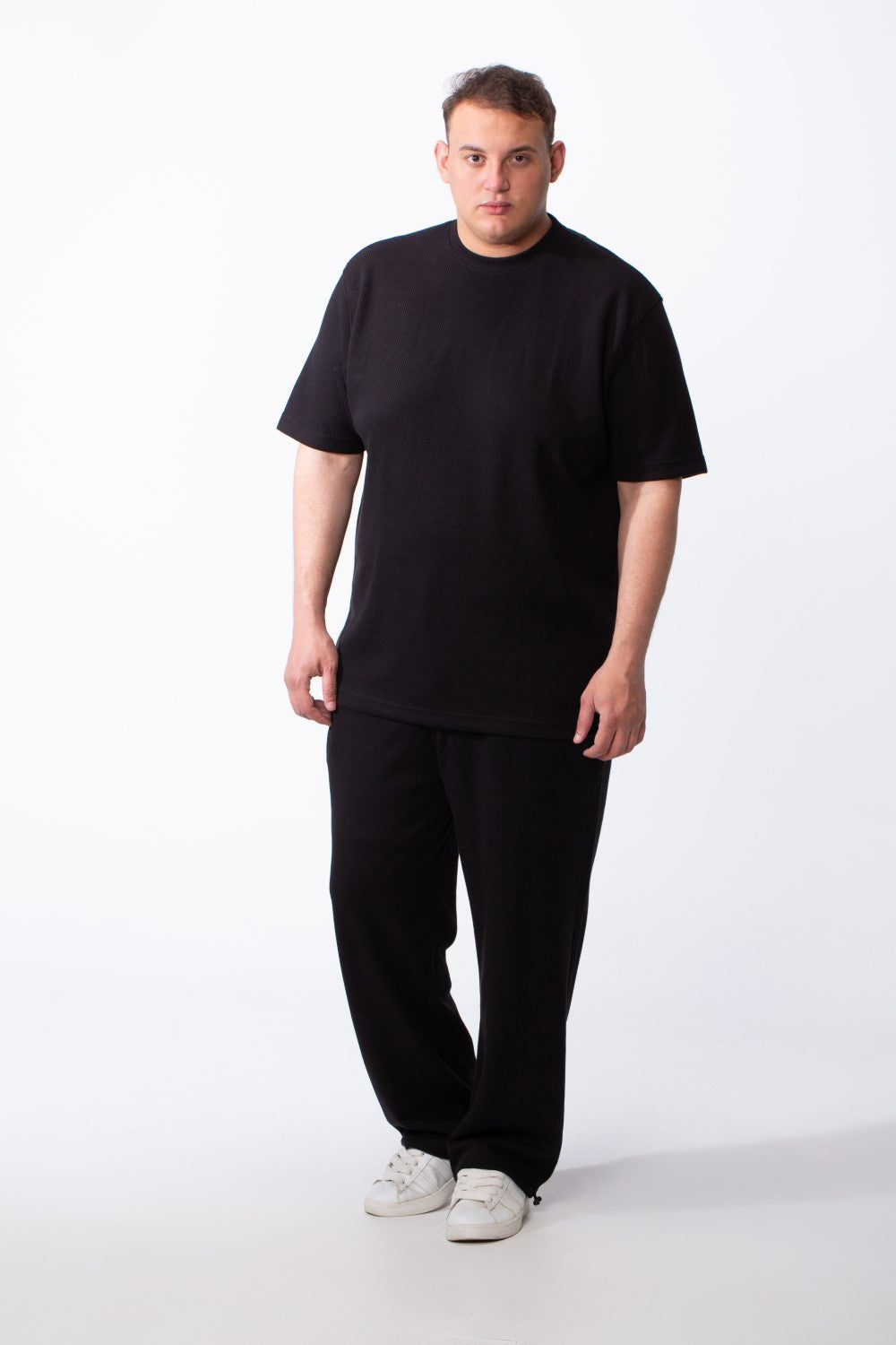 Men’s Big Size Tomato Store Ribbed Lounge Set Matching Outfit Vertical Texture