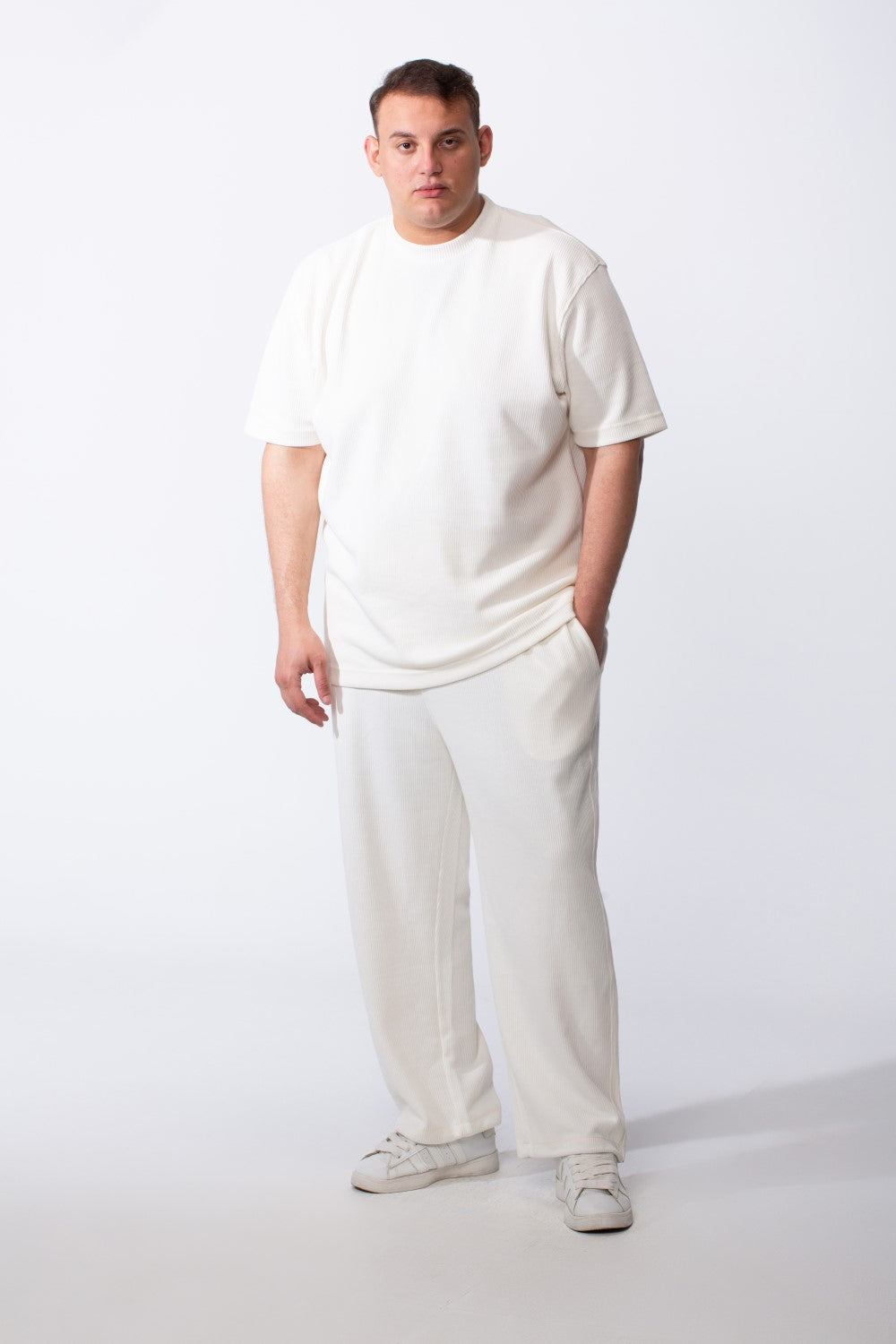 Men’s Big Size Tomato Store Ribbed Lounge Set Matching Outfit Vertical Texture