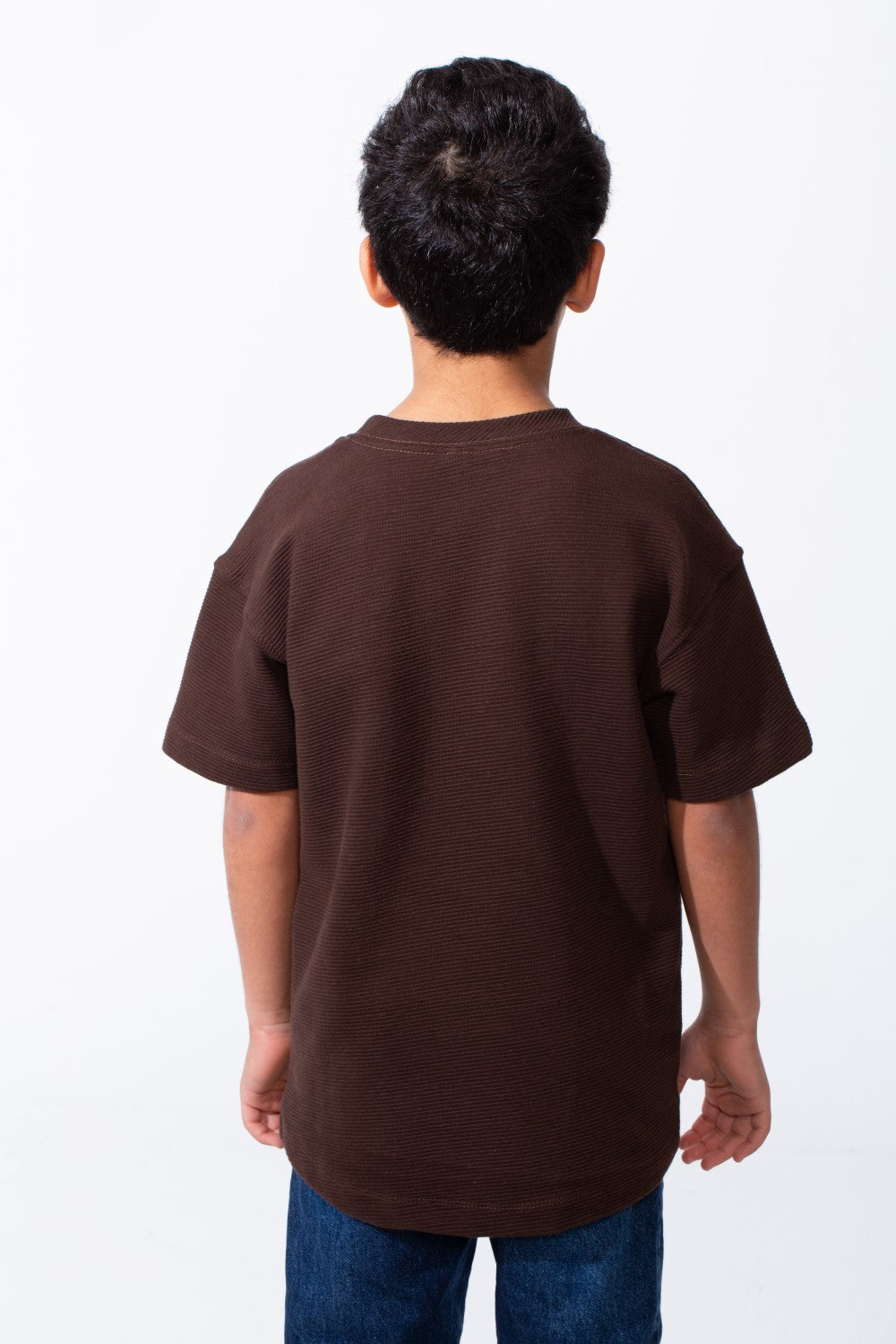 Boy's Short-Sleeve T-Shirt Dual-Tone Design Knit Fabric Crew Neckline Sporty Look Slim Fit Tomato Store