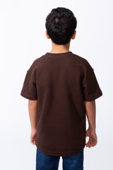 Boy's Short-Sleeve T-Shirt Dual-Tone Design Knit Fabric Crew Neckline Sporty Look Slim Fit Tomato Store