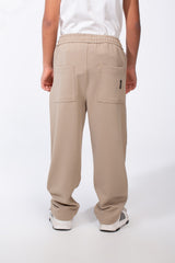 Boy's Elasticated Ribbed Waistband Deep Side Seam Pockets Over Size Fit Casual Outings Sweat Pants