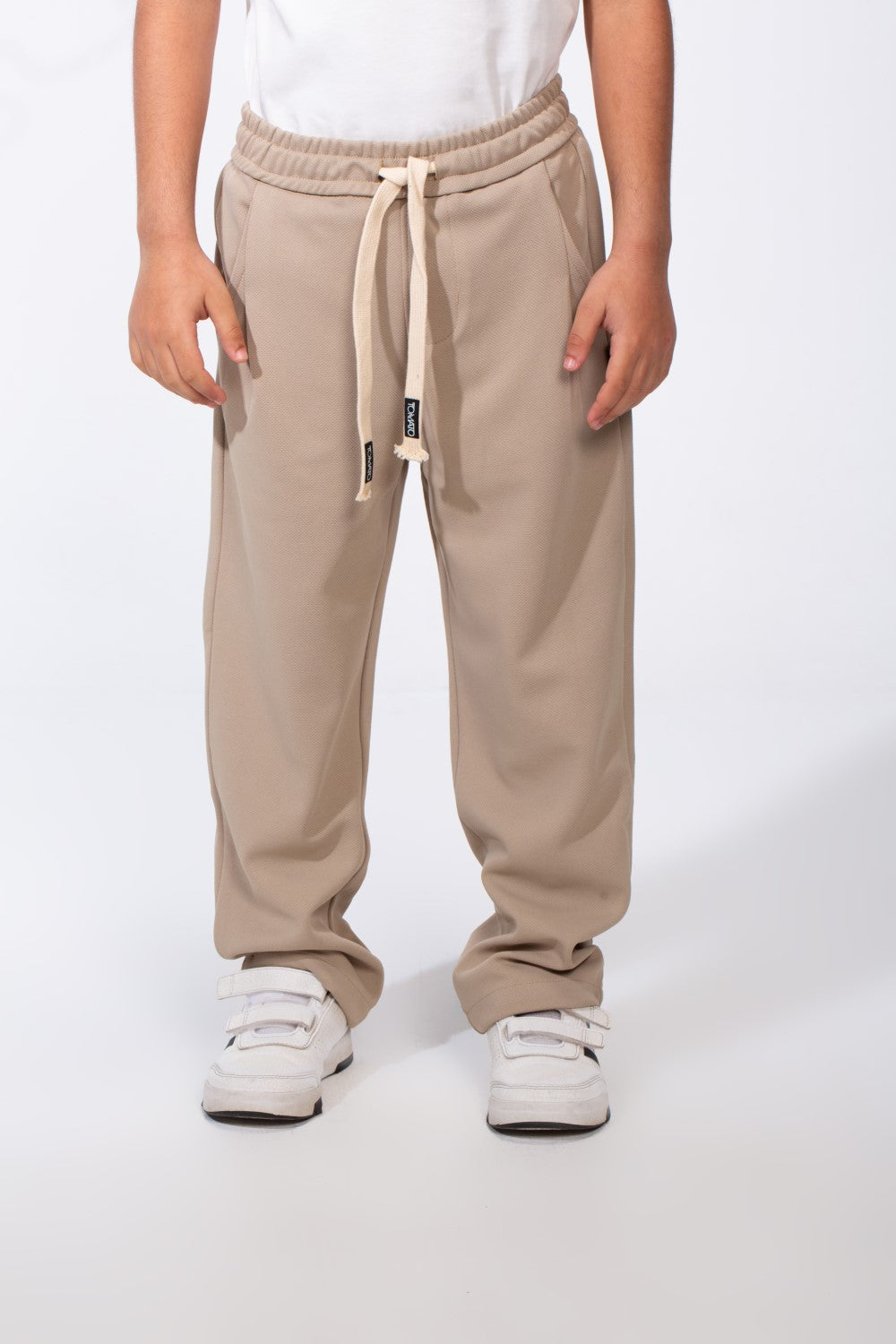 Boy's Elasticated Ribbed Waistband Deep Side Seam Pockets Over Size Fit Casual Outings Sweat Pants