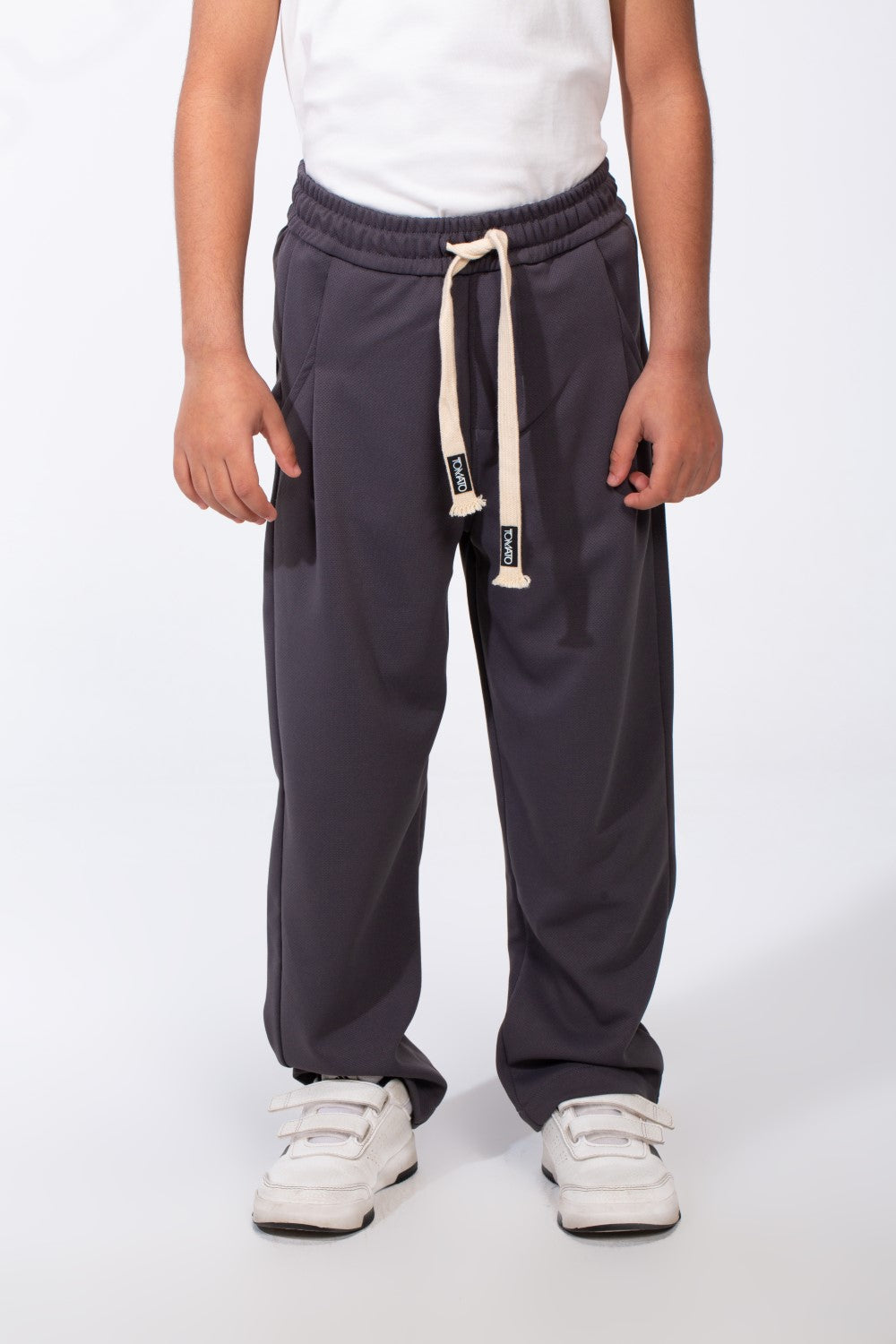 Boy's Elasticated Ribbed Waistband Deep Side Seam Pockets Over Size Fit Casual Outings Sweat Pants
