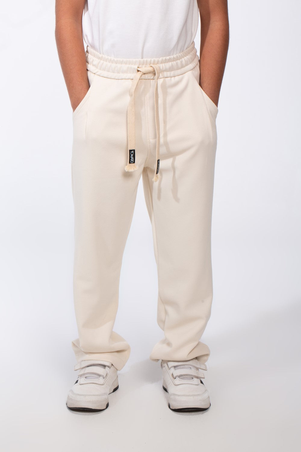 Boy's Elasticated Ribbed Waistband Deep Side Seam Pockets Over Size Fit Casual Outings Sweat Pants
