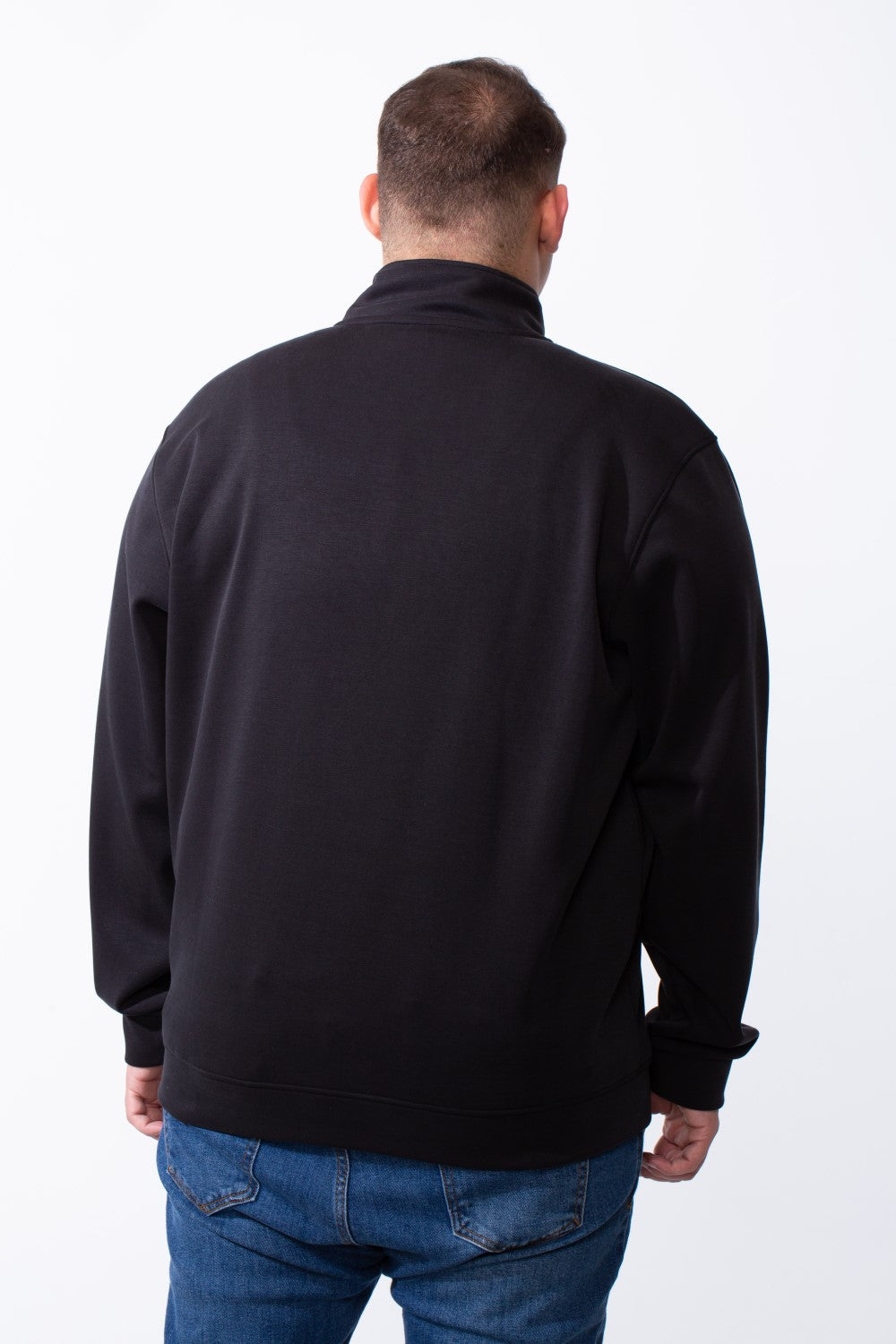 Men's Half Zip With High Neck Polo Design Long Sleeve Daily Wear Practical Big Size Sweatshirt Tomato Store