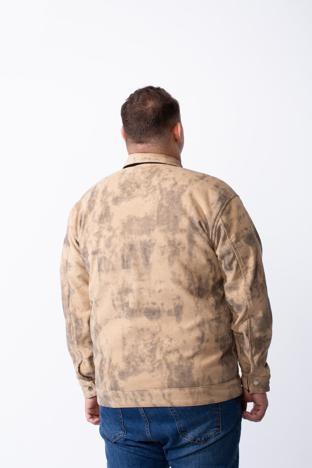 Men's Classic Neck With Marble Pattern Flap Closure Chest Pockets Textured Ripped Fabric Tomato Store Big Size Slim Fit Jacket