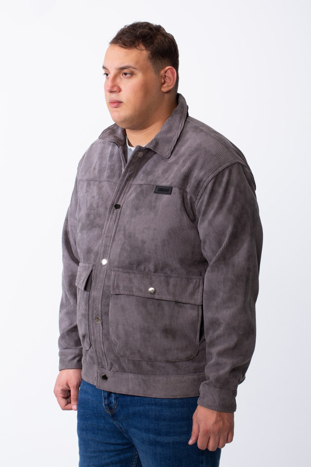 Men's Classic Neck With Marble Pattern Flap Closure Chest Pockets Textured Ripped Fabric Tomato Store Big Size Slim Fit Jacket