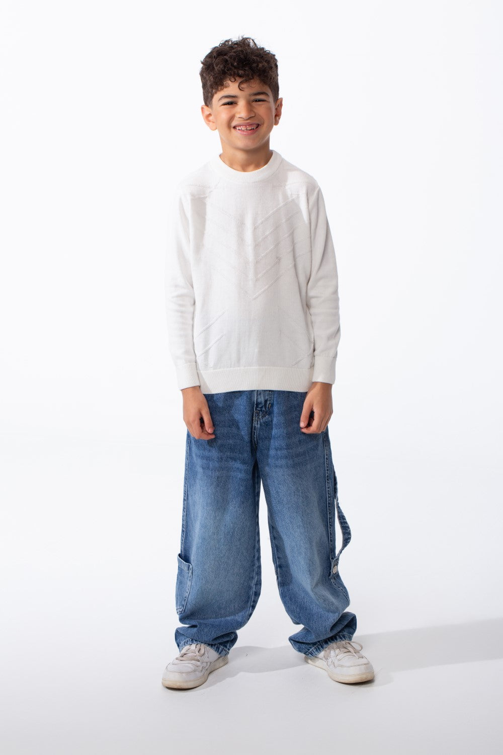 Boy’s Crew Neck Slim Fit Knitted Long Sleeve Pullover
