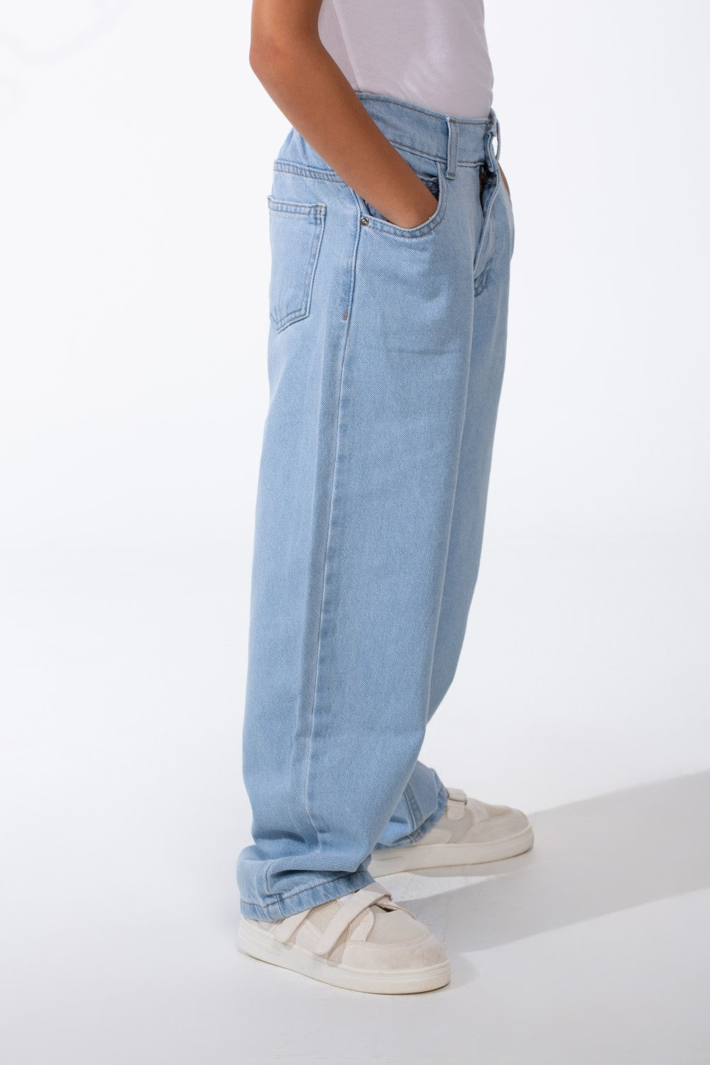 Boy's Classic Boyfriend Design Secure Button Zipper Fly Closure Traditional Five-pocket Layout Relaxed Fit Suitable For Casual Occasion Jains Pants