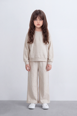 Girl's Tomato Store Outfit Set Melton Oversize Subtle Allover Dot Detail