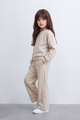Girl's Tomato Store Outfit Set Melton Oversize Subtle Allover Dot Detail