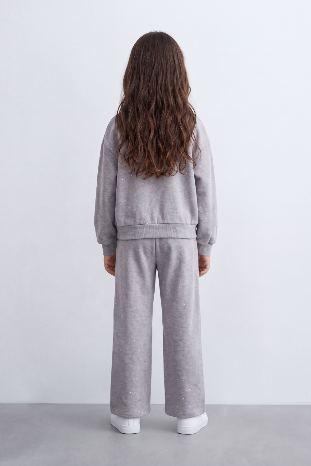 Girl's Tomato Store Outfit Set Melton Oversize Subtle Allover Dot Detail