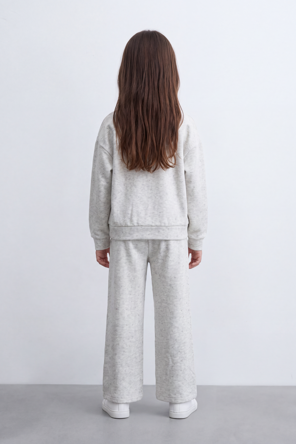 Girl's Tomato Store Outfit Set Melton Oversize Subtle Allover Dot Detail