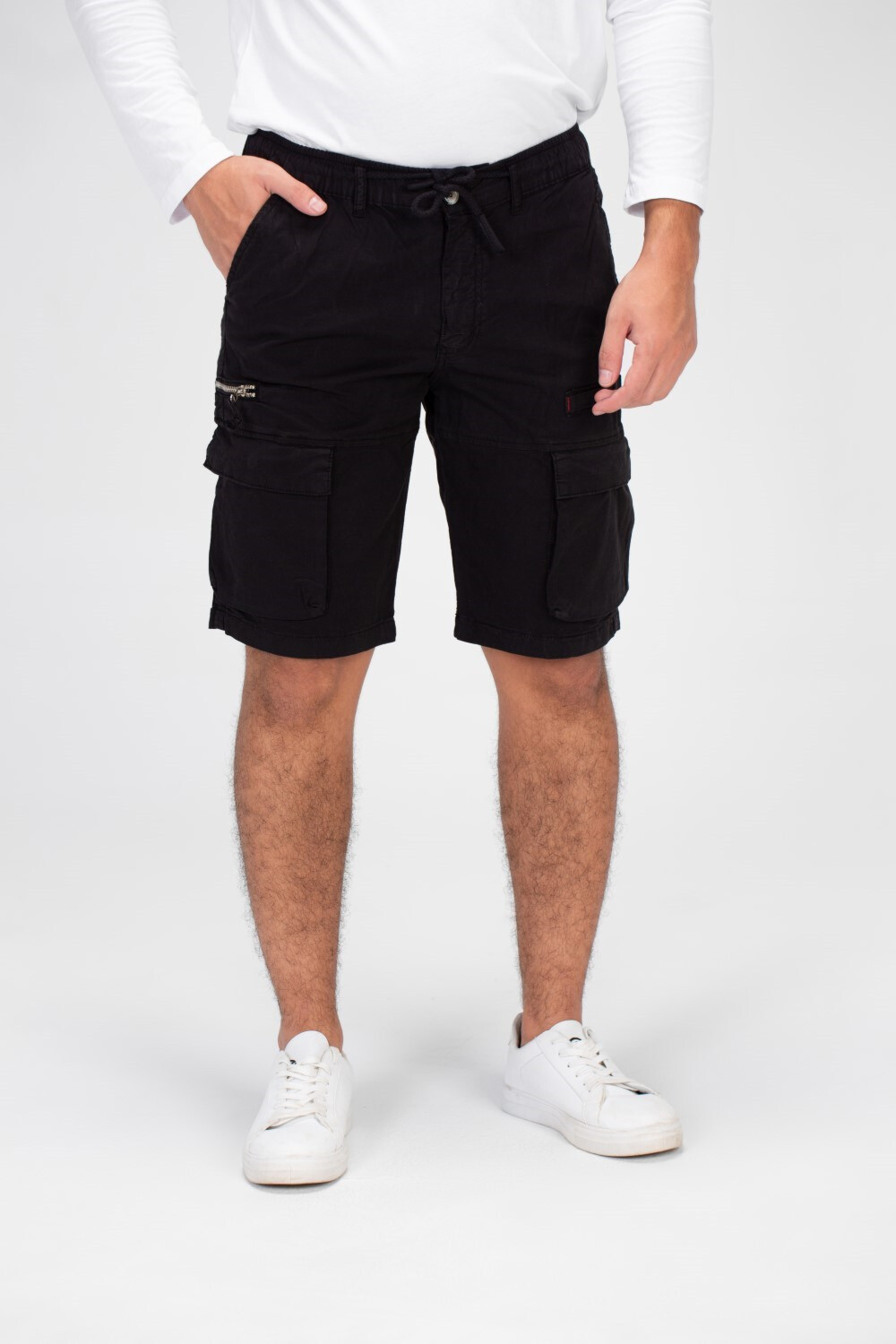 Men's Gabardine Short With Elastic Waistband Side Pockets