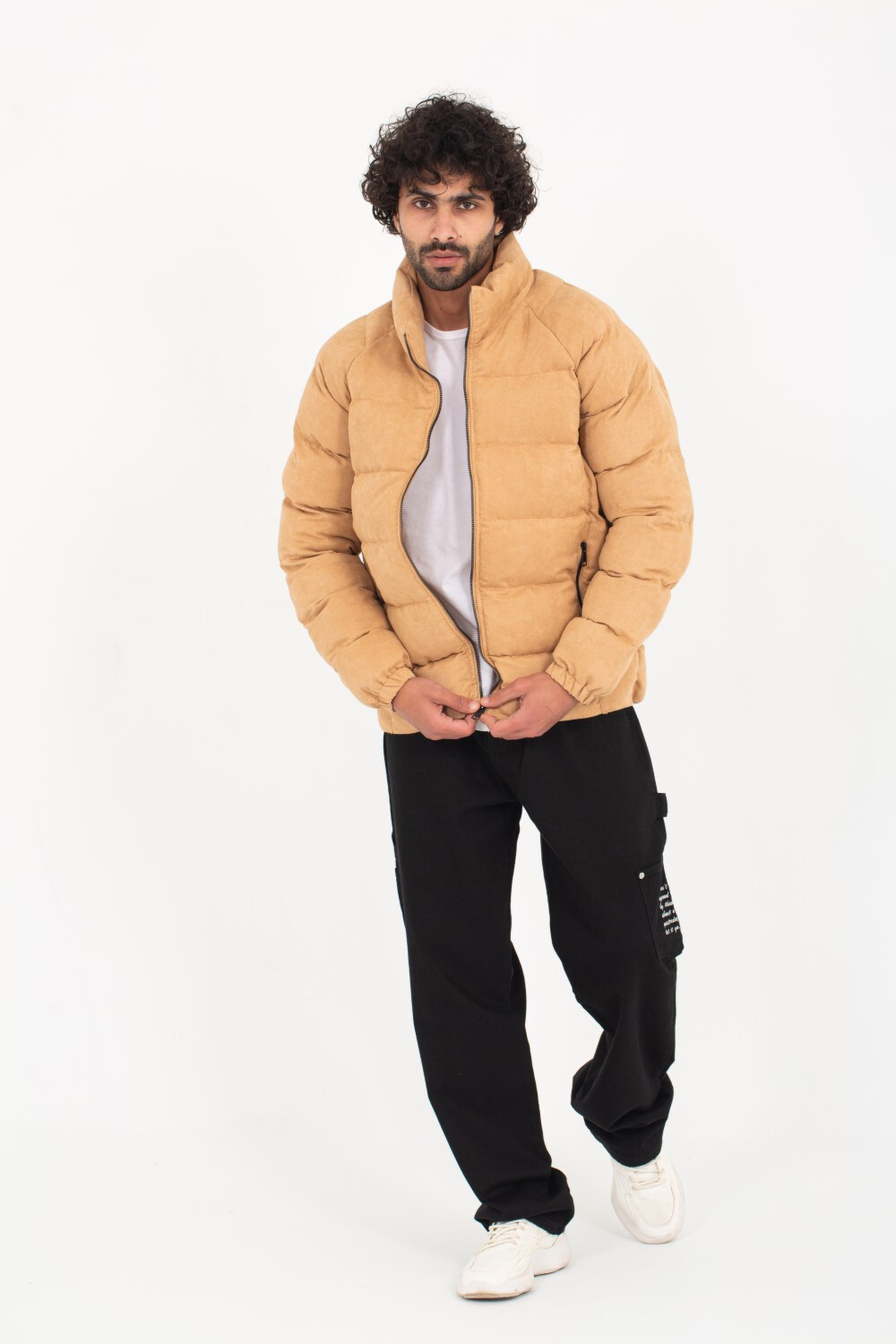 Mens suede puffer jacket cheap