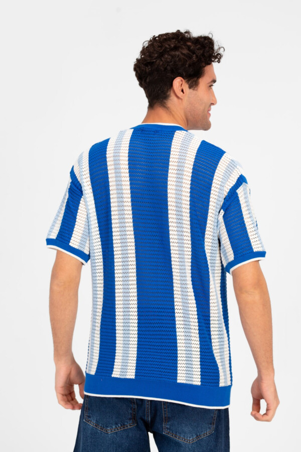 Men's Striped Slim Fit Cotton Knit T-Shirt