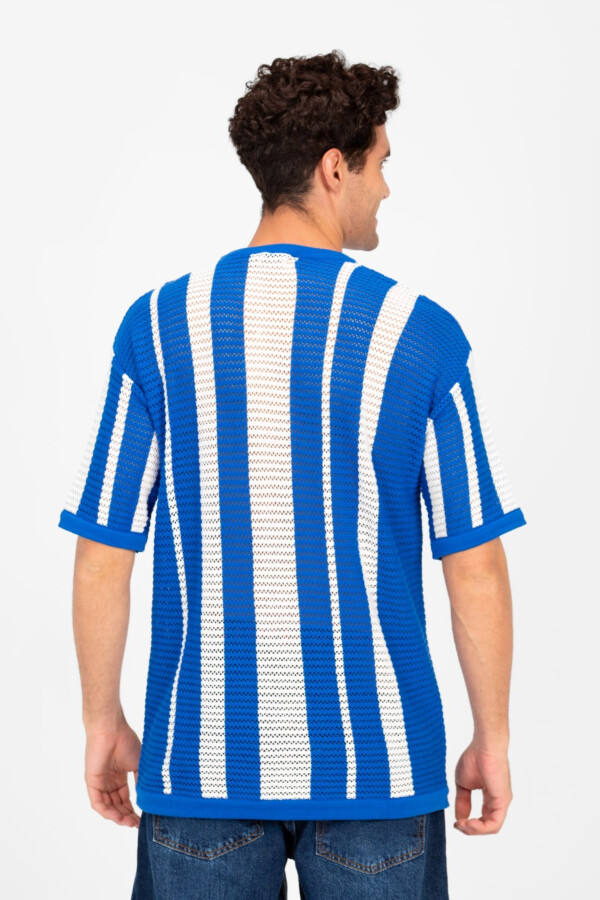 Men's Striped Round Neck Half Sleeve T-shirt