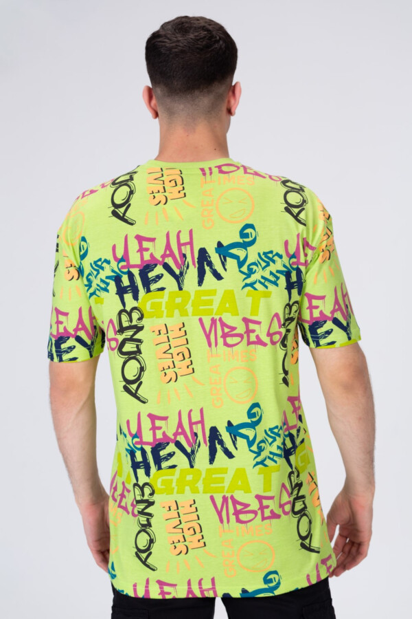 Mens Printed Cotton T-shirt With Pocket On The Front