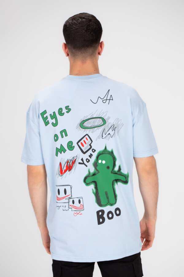 Men's Over Size Front & Back Printed Made Of Comfort Cotton T-shirt Perfect For Everyday Wear