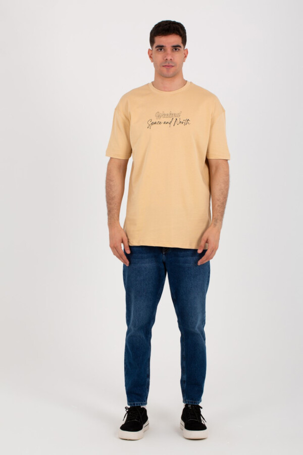 تيشرت رجالي اوفر سايز بطباعة أمامية وخلفية وخامة سمر ميلتون