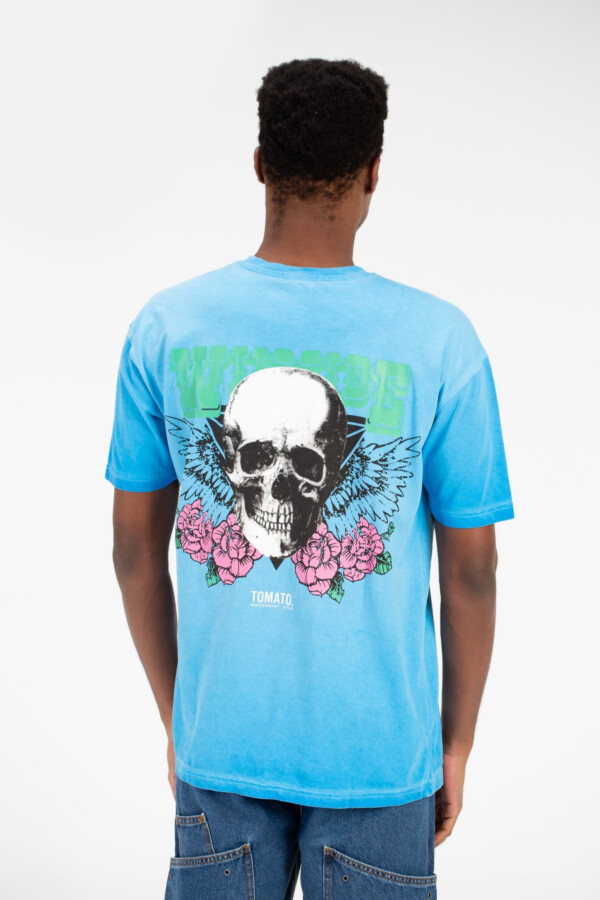 Men's Half Sleeve Oversized T-shirt With A Back Skull Print