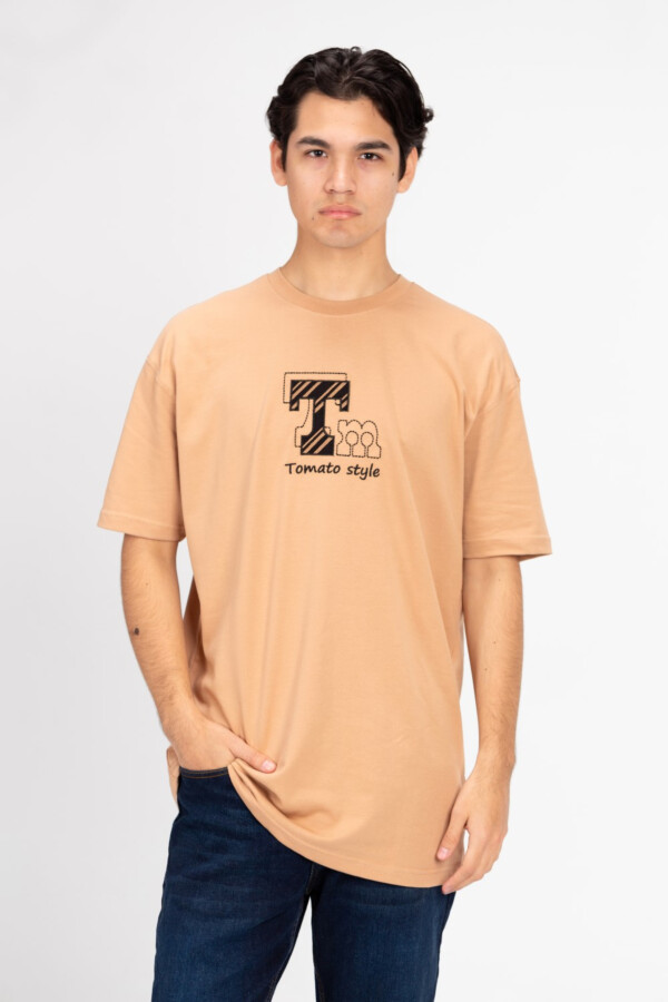 Men's Oversized Half Sleeve Tomato Style Print T-shirt 