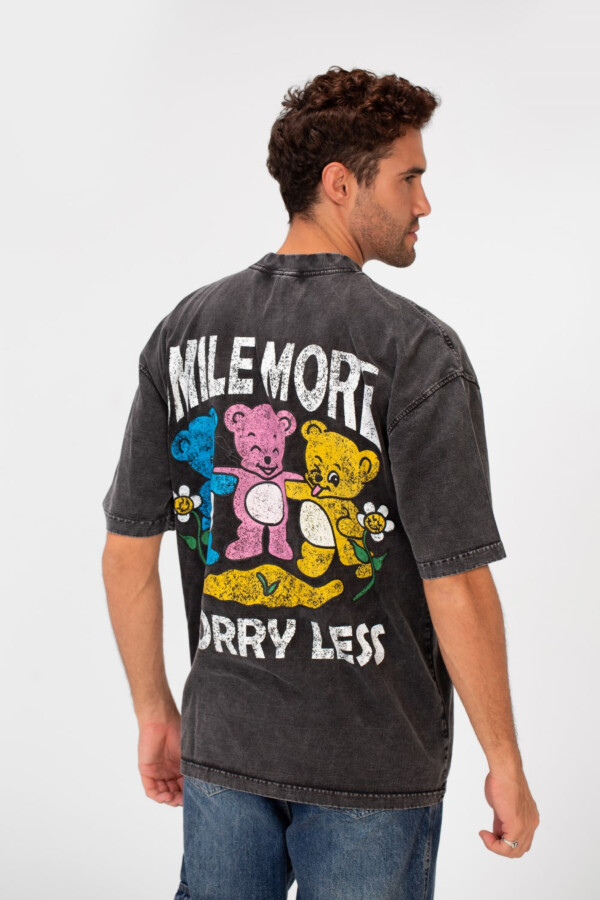 تيشرت رجالي توميتو محجر بوليفار اوفر سايز ياقة دائرية وأكمام قصيرة