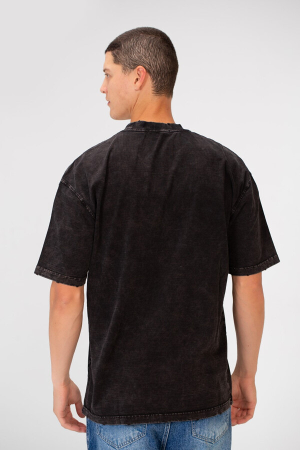 تيشرت بيزك رجالي محجر اوفر سايز نصف كم بياقة دائرية