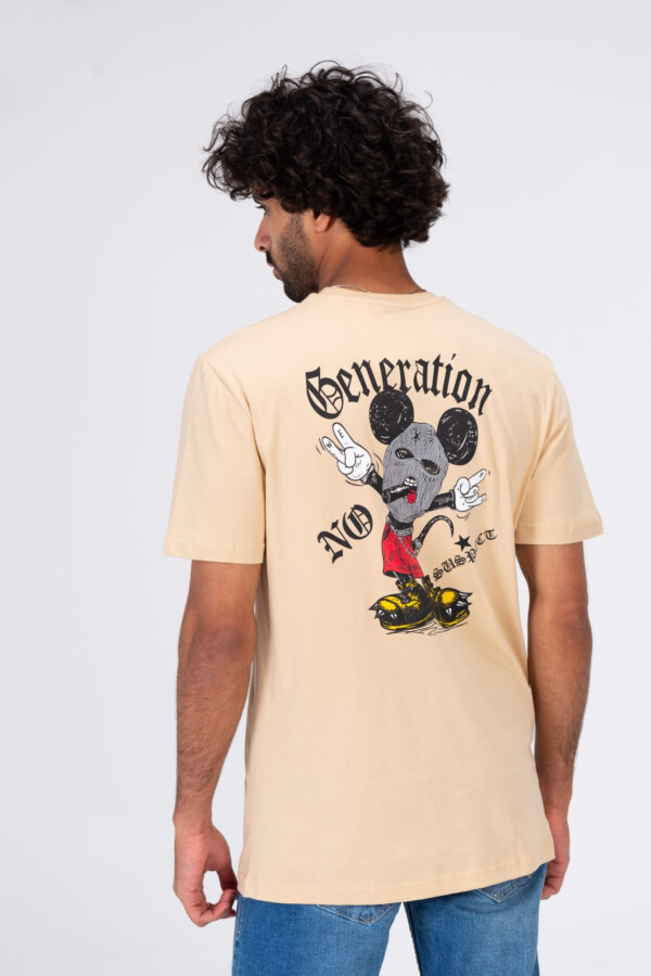 Mens Round Neck T-shirt With Front And Back Print