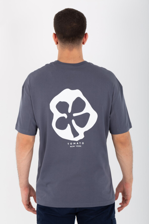 تيشرت رجالي اوفر سايز مطبوع من الأمام والخلف بأكمام قصيرة