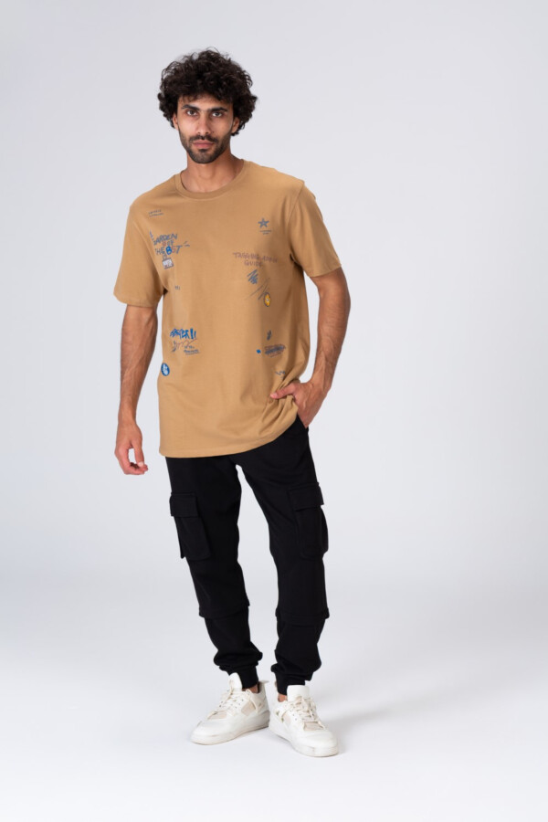 Mens Short Sleeves T-shirt With Front And Back Print