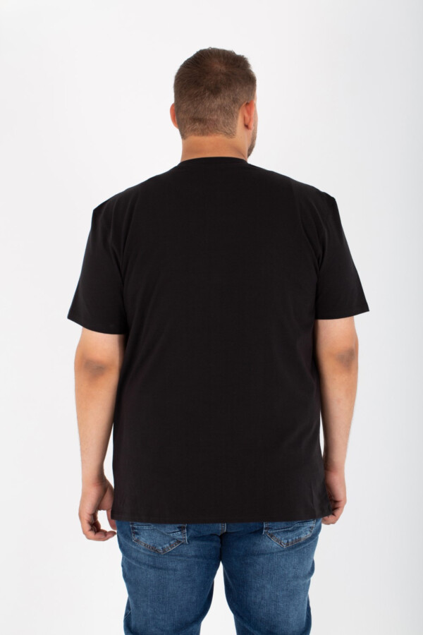 تيشرت رجالي بيج سايز ليكرا بياقة دائرية وطباعة أمامية