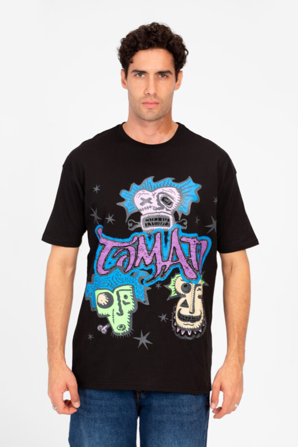 Men's Rounded Printed Regular Fit T-Shirt