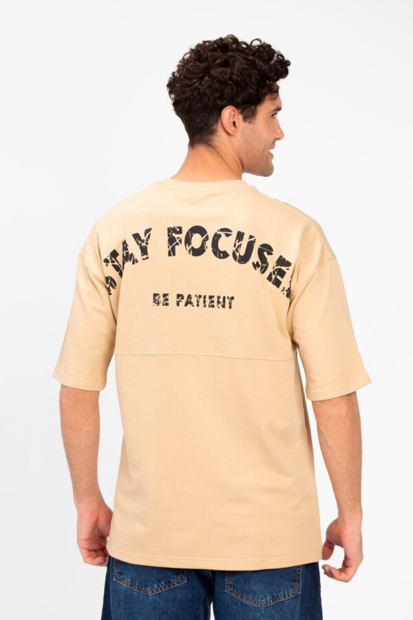 Men's Oversized Melton Text Print T-shirt