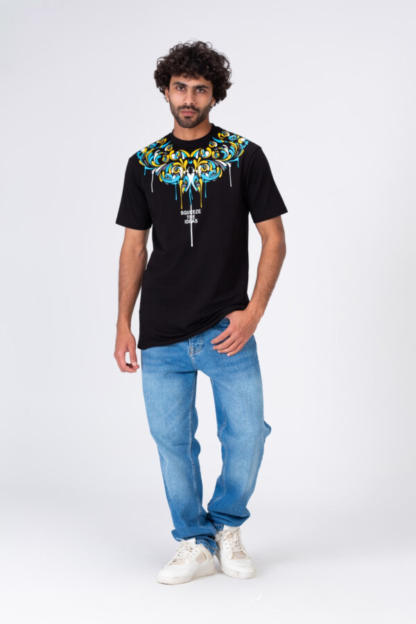 Mens Regular Fit Printed On The Front And Back T-shirt