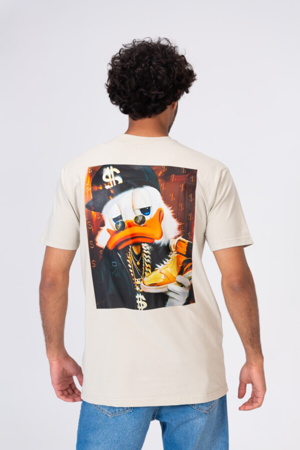 تيشرت رجالي نص كم بطباعة مميزة وخامة مريحة