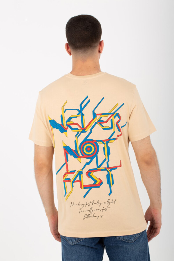 Mens Half Sleeves Round T-Shirt Printed On The Front And Back With Colors