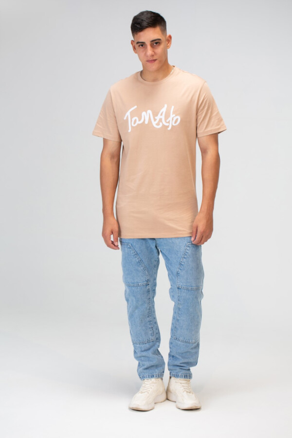 تيشيرت رجالي نص كم بياقة دائرية وطباعة أمامية وخلفية