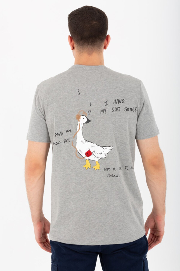 تيشرت رجالي راوند سليم فيت مطبوع خامة سنجل ليكرا