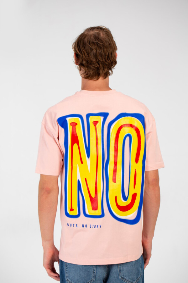 تيشرت رجالي بطبعة نو تلبيس عادي بأكمام قصيرة وياقة دائرية