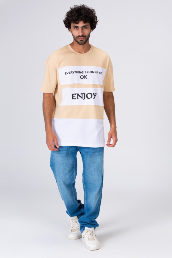 Mens Printed Long T-shirt With Unique Cut
