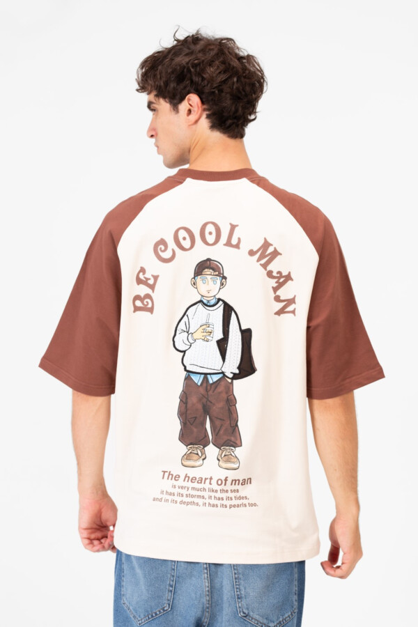 Men's Regular Fit Contrast Half Sleeve Printed T-Shirt