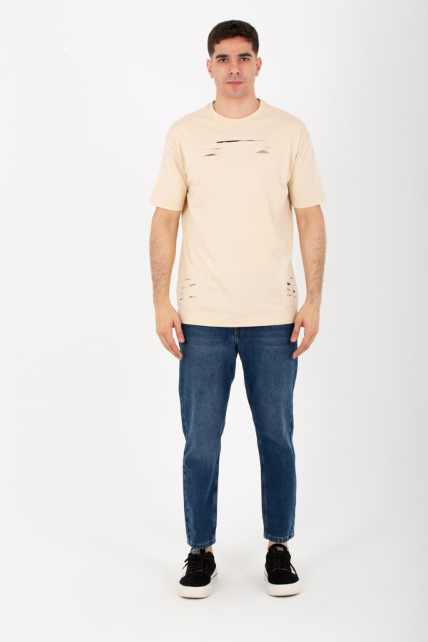 Men's Round Over Size T-Shirt With Short Sleeves And Summer Melton Material