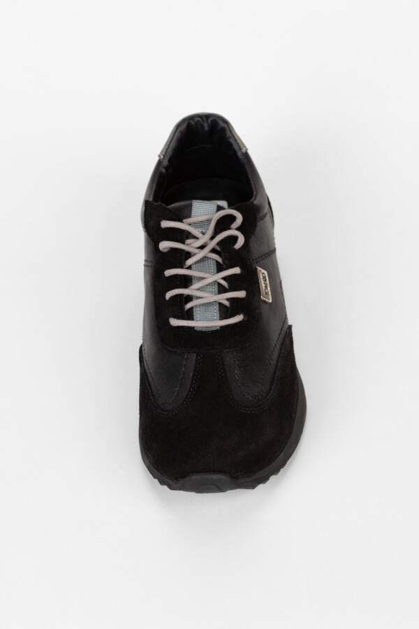 حذاء كوتشي رجالي توميتو جلد مع شمواه برباط 