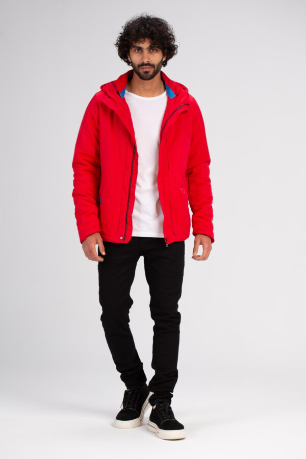 جاكيت رجالي مع تفاصيل فريدة وطباعة خلفية  مضاد للماء و خامة عالية الجودة