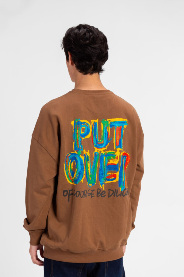 Men's Oversized Crew Neck Printed Sweatshirt