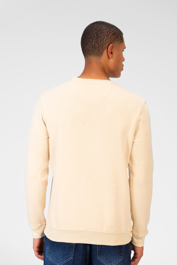 سويت شيرت رجالي بياقة دائرية وطبعة أمامية